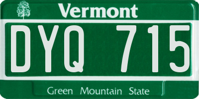 VT license plate DYQ715