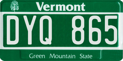 VT license plate DYQ865
