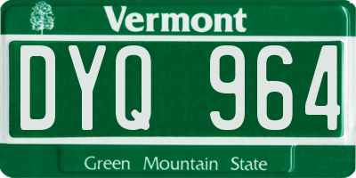 VT license plate DYQ964
