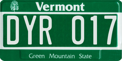 VT license plate DYR017