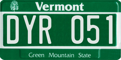 VT license plate DYR051