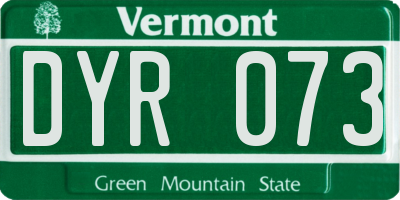 VT license plate DYR073