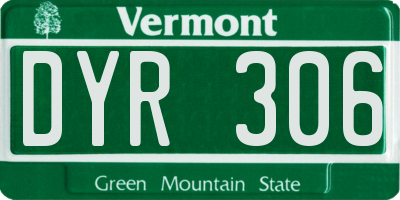 VT license plate DYR306