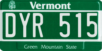 VT license plate DYR515