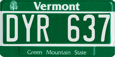 VT license plate DYR637