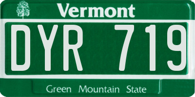 VT license plate DYR719