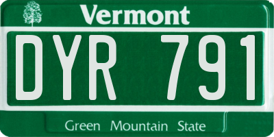 VT license plate DYR791