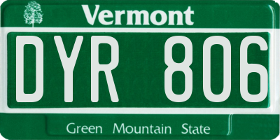 VT license plate DYR806