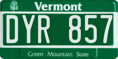 VT license plate DYR857