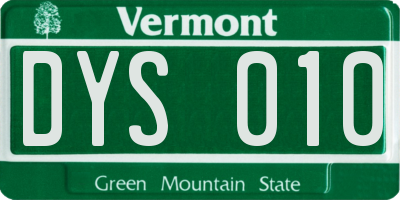 VT license plate DYS010
