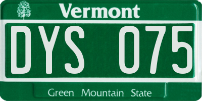 VT license plate DYS075