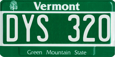 VT license plate DYS320