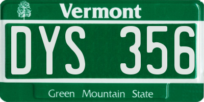 VT license plate DYS356
