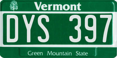 VT license plate DYS397