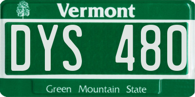 VT license plate DYS480
