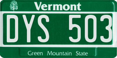 VT license plate DYS503