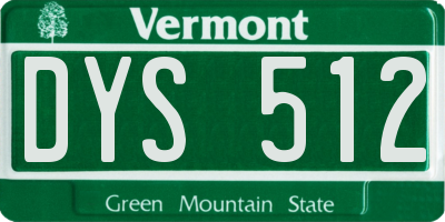 VT license plate DYS512