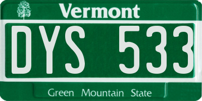 VT license plate DYS533