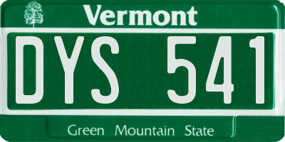 VT license plate DYS541