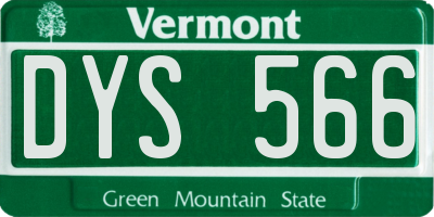 VT license plate DYS566
