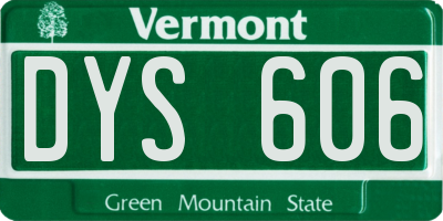 VT license plate DYS606