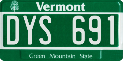 VT license plate DYS691