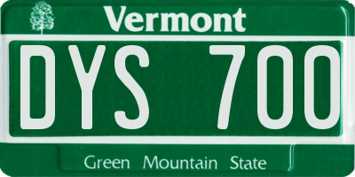 VT license plate DYS700