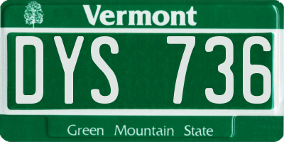VT license plate DYS736