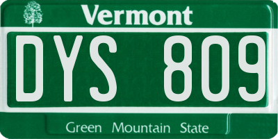 VT license plate DYS809