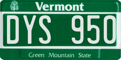 VT license plate DYS950