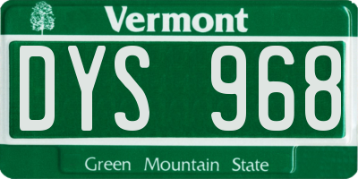 VT license plate DYS968