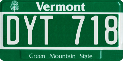VT license plate DYT718