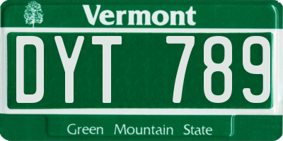 VT license plate DYT789