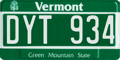 VT license plate DYT934