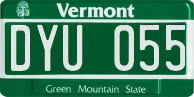 VT license plate DYU055