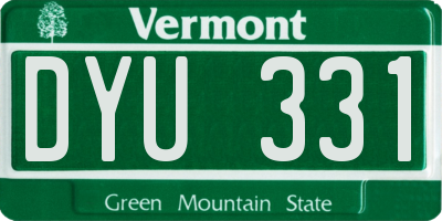 VT license plate DYU331
