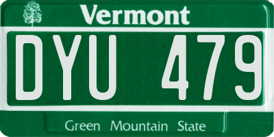 VT license plate DYU479