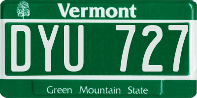VT license plate DYU727