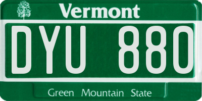 VT license plate DYU880