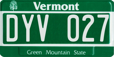 VT license plate DYV027