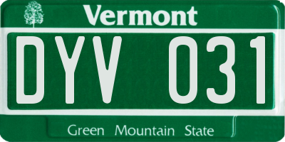 VT license plate DYV031