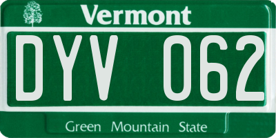 VT license plate DYV062