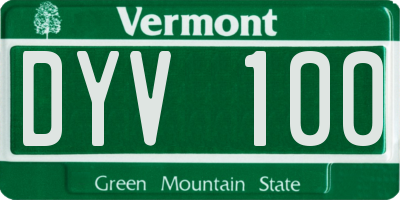 VT license plate DYV100
