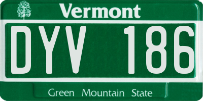 VT license plate DYV186