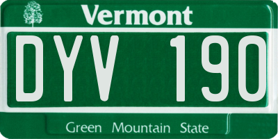 VT license plate DYV190