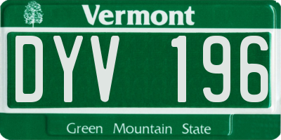 VT license plate DYV196