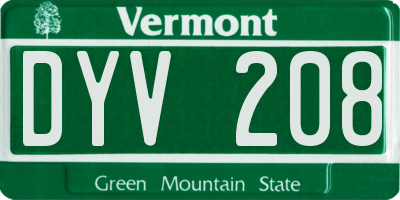 VT license plate DYV208