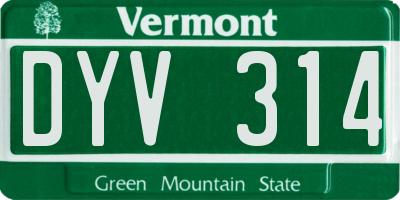VT license plate DYV314