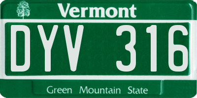 VT license plate DYV316