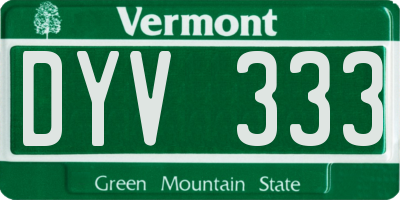 VT license plate DYV333
